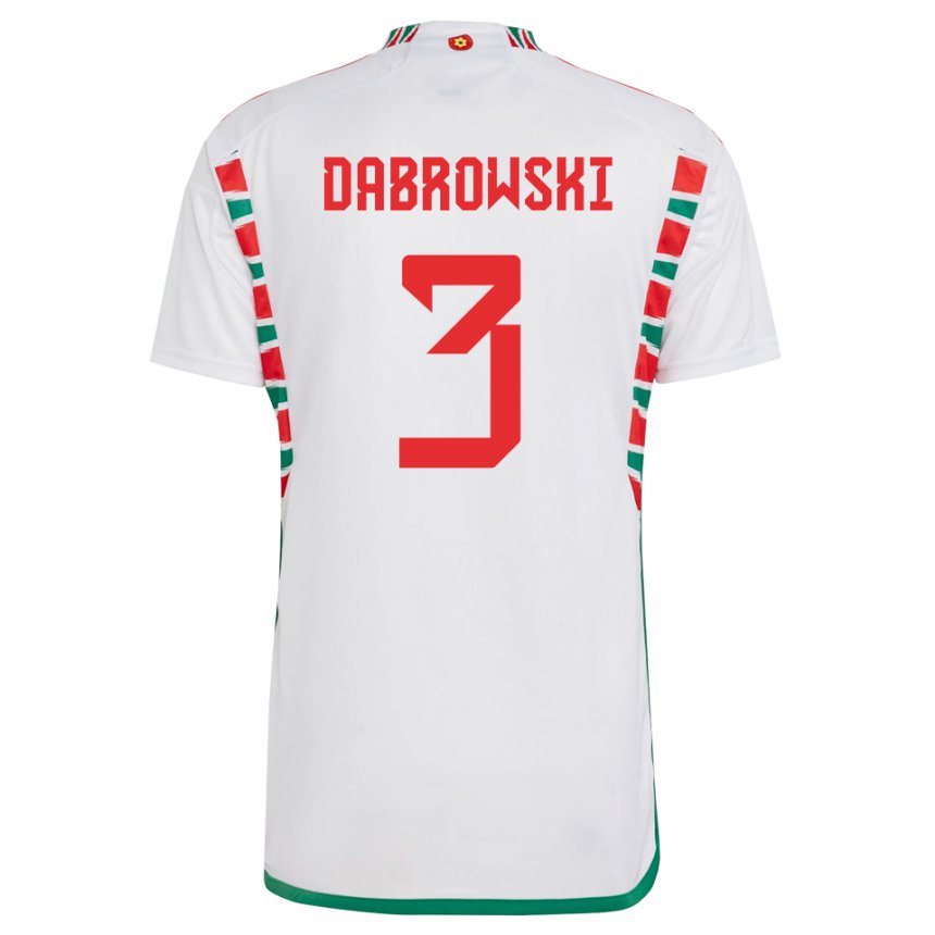 Dámské Velšská Sebastian Dabrowski #3 Bílý Daleko Hráčské Dresy 22-24 Dres