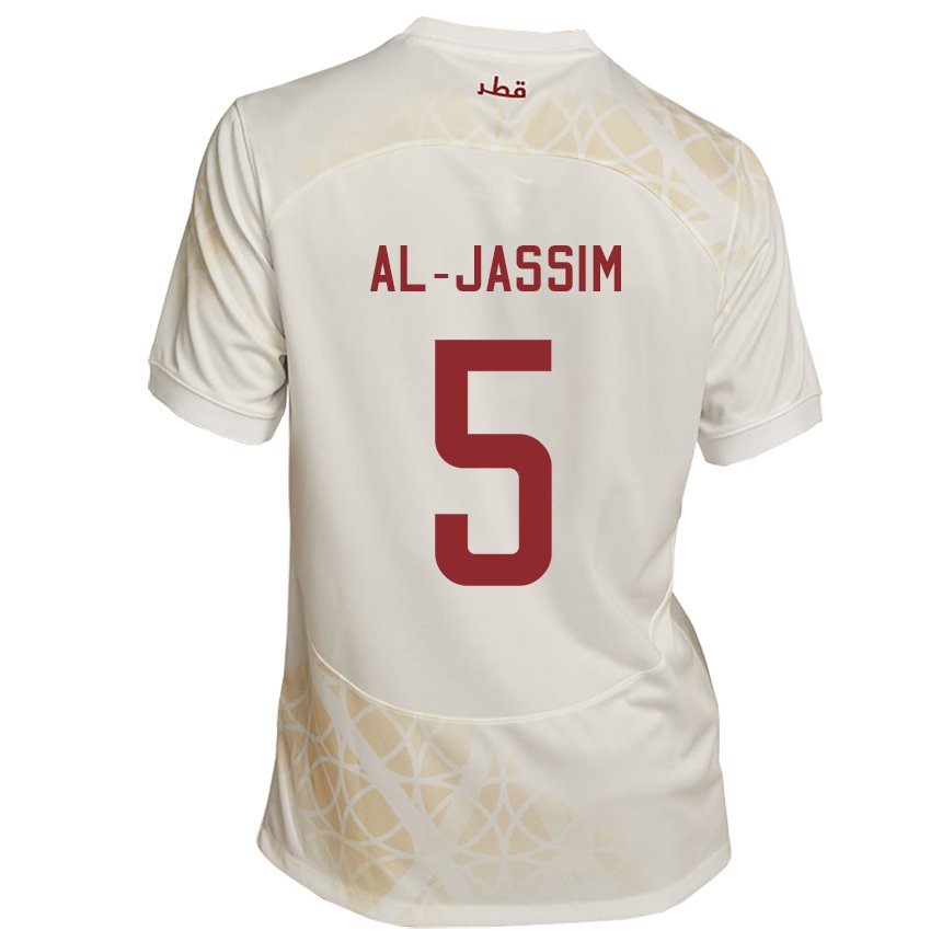 Dámské Katarská Dana Al Jassim #5 Zlato Béžová Daleko Hráčské Dresy 22-24 Dres