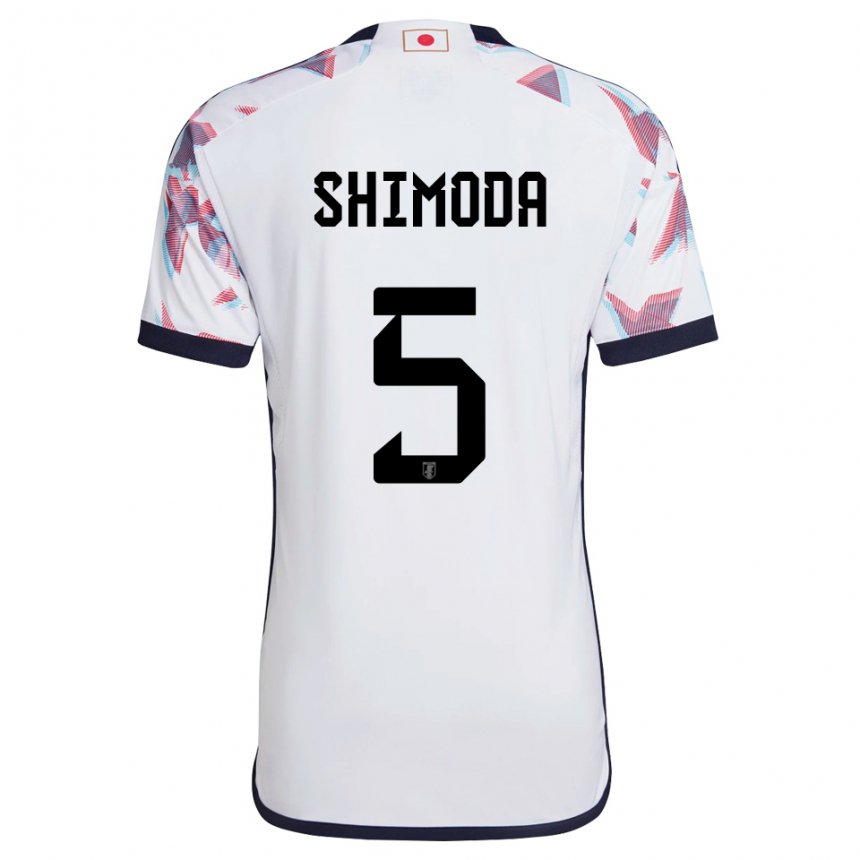 Dámské Japonská Yoshihiro Shimoda #5 Bílý Daleko Hráčské Dresy 22-24 Dres