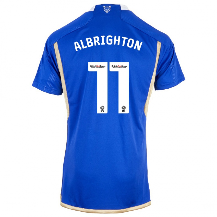 Dětské Marc Albrighton #11 Modrý Domů Hráčské Dresy 2023/24 Dres