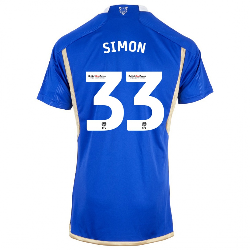 Dětské Erin Simon #33 Modrý Domů Hráčské Dresy 2023/24 Dres