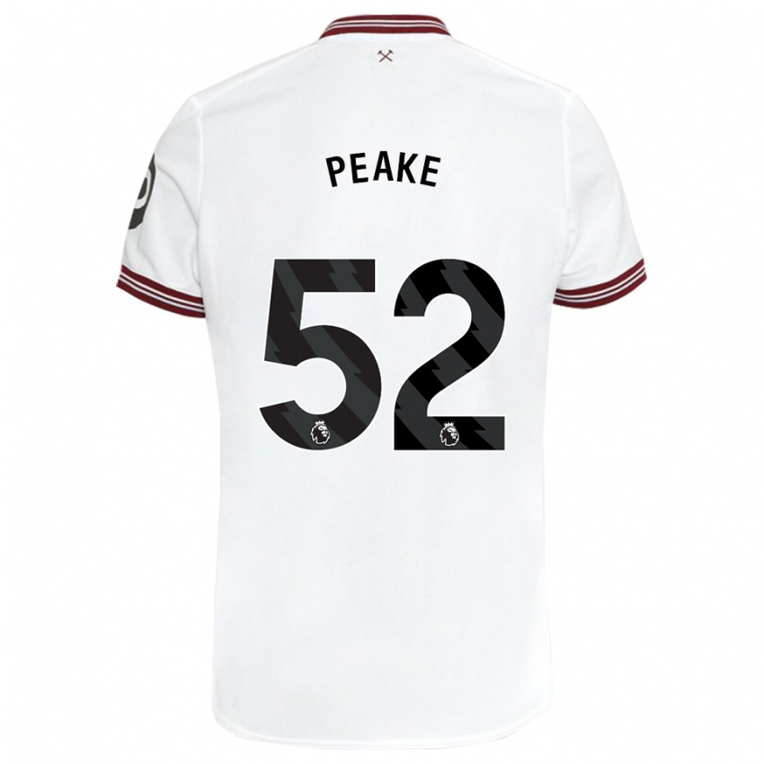 Dětské Lennon Peake #52 Bílý Daleko Hráčské Dresy 2023/24 Dres