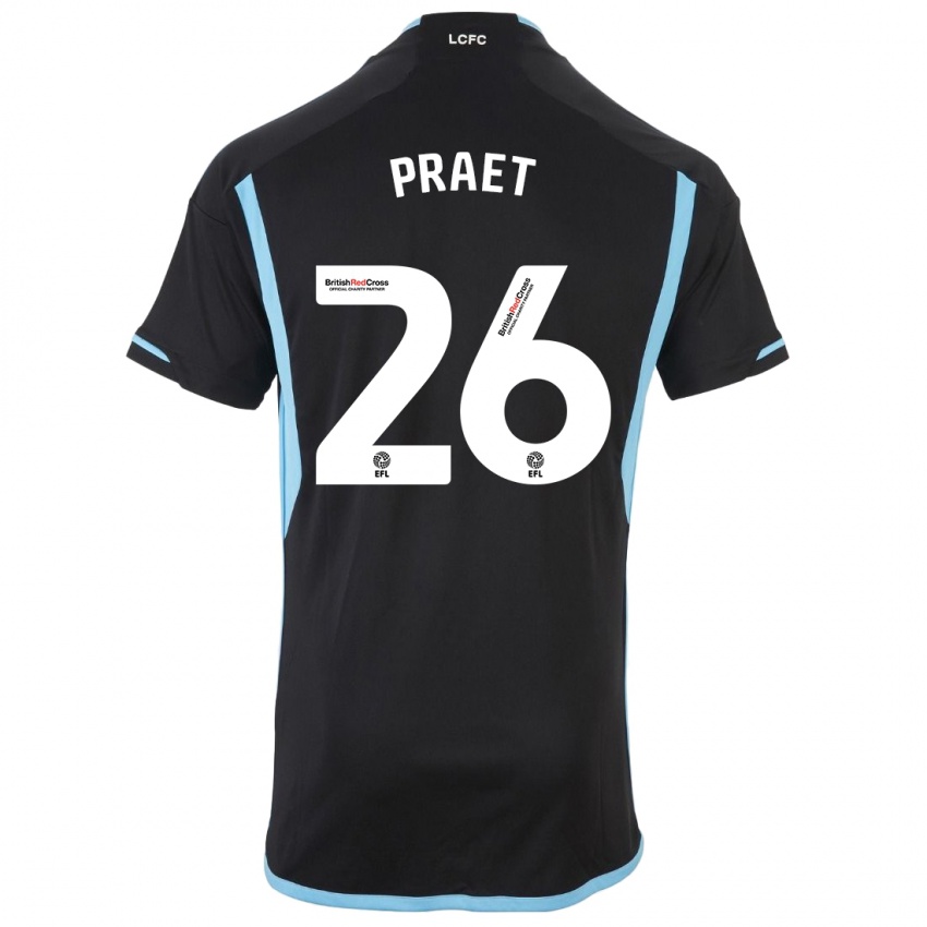 Dětské Dennis Praet #26 Černá Daleko Hráčské Dresy 2023/24 Dres