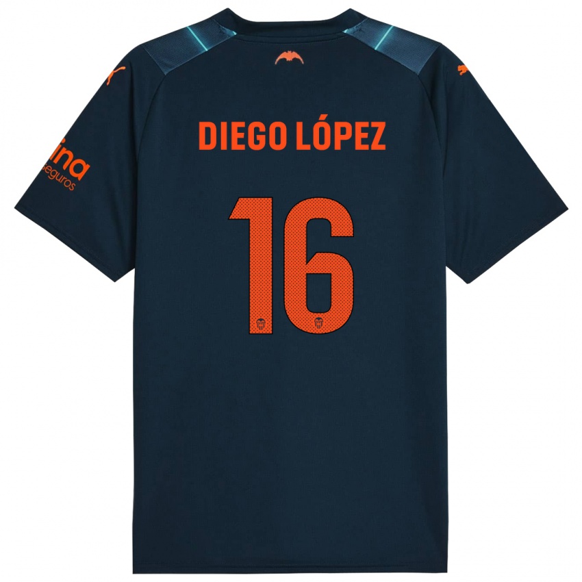 Dětské Diego Lopez #16 Mořská Modrá Daleko Hráčské Dresy 2023/24 Dres