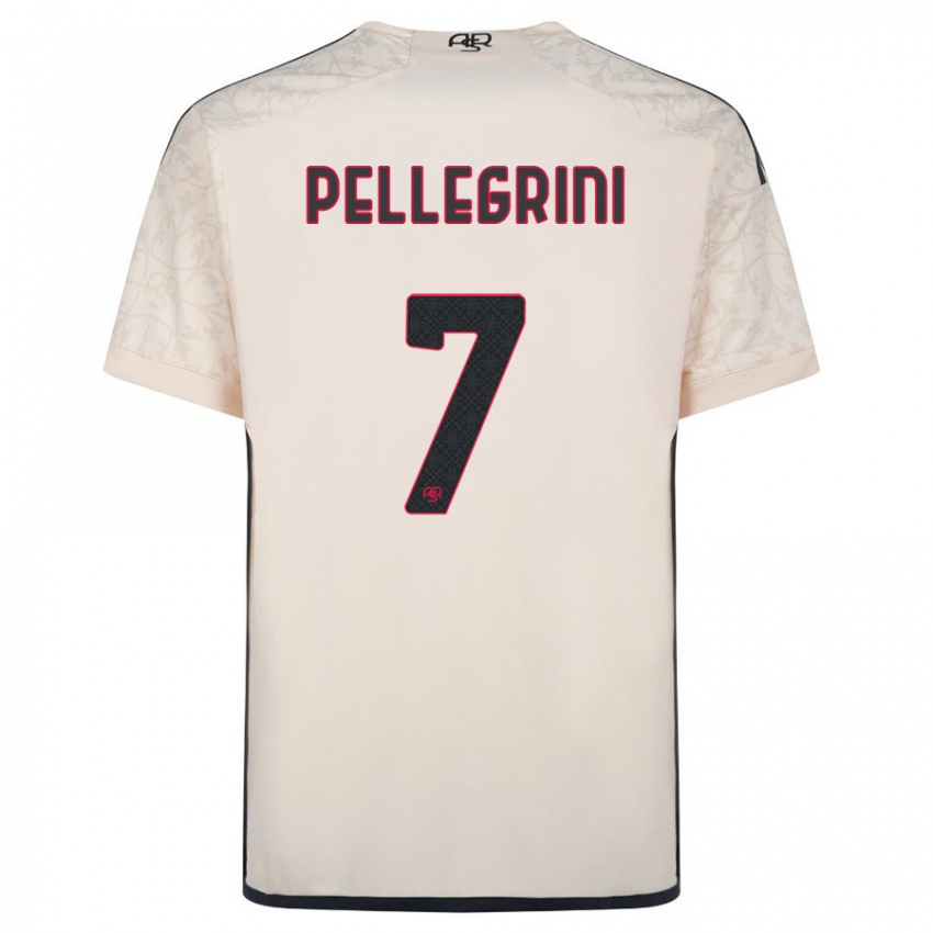 Dětské Lorenzo Pellegrini #7 Špinavě Bílá Daleko Hráčské Dresy 2023/24 Dres