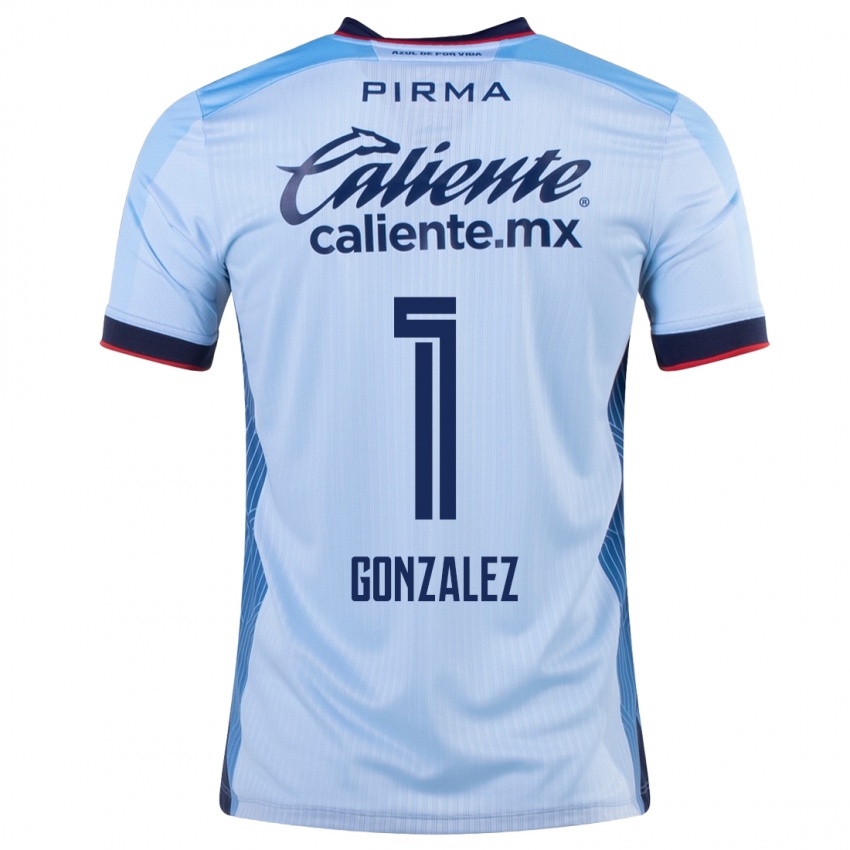 Dětské Itzayana Gonzalez #1 Modrá Obloha Daleko Hráčské Dresy 2023/24 Dres