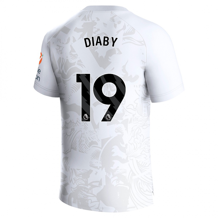 Dámské Moussa Diaby #19 Bílý Daleko Hráčské Dresy 2023/24 Dres