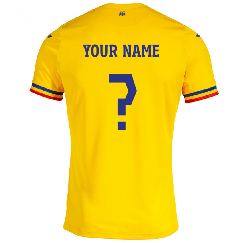 Dětské Rumunsko Tvé Jméno #0 Žlutá Domů Hráčské Dresy 24-26 Dres