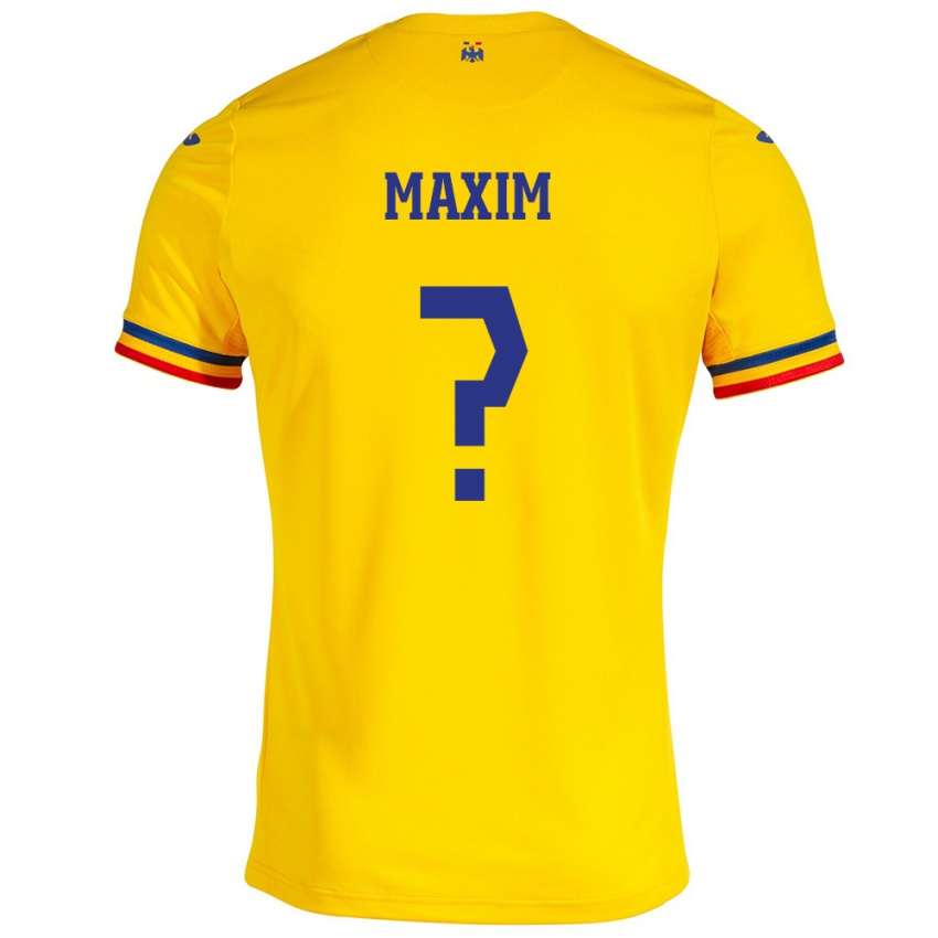 Dětské Rumunsko Alexandru Maxim #0 Žlutá Domů Hráčské Dresy 24-26 Dres