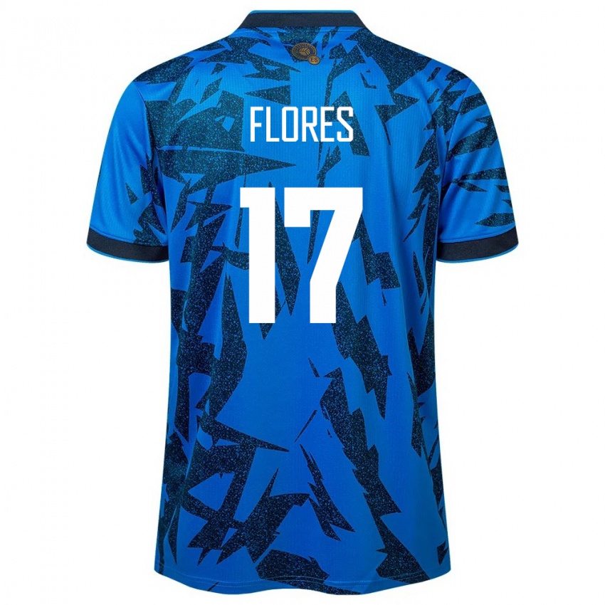 Dětské Salvador Diego Flores #17 Modrý Domů Hráčské Dresy 24-26 Dres