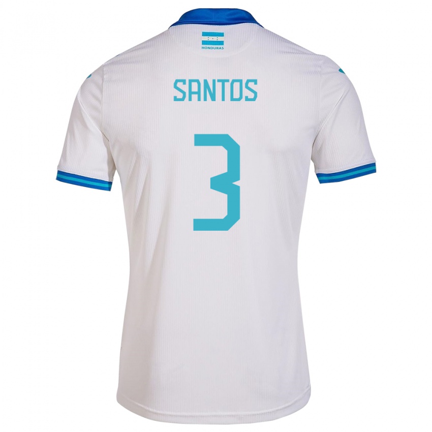 Dětské Honduras Marcelo Santos #3 Bílý Domů Hráčské Dresy 24-26 Dres