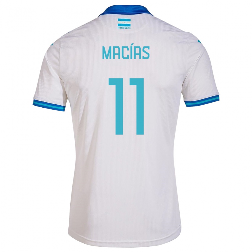 Dětské Honduras Jefryn Macías #11 Bílý Domů Hráčské Dresy 24-26 Dres