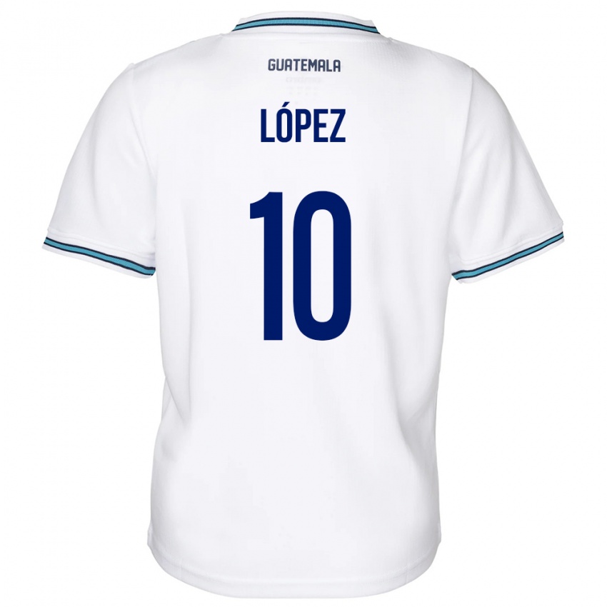 Dětské Guatemala Antonio López #10 Bílý Domů Hráčské Dresy 24-26 Dres