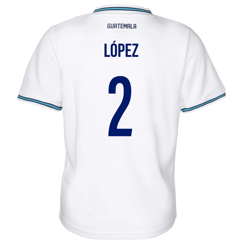 Dětské Guatemala Francisco López #2 Bílý Domů Hráčské Dresy 24-26 Dres