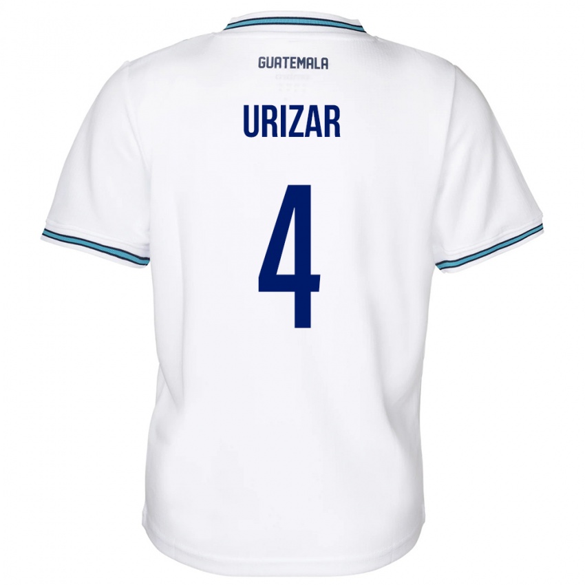 Dětské Guatemala Jeshua Urizar #4 Bílý Domů Hráčské Dresy 24-26 Dres