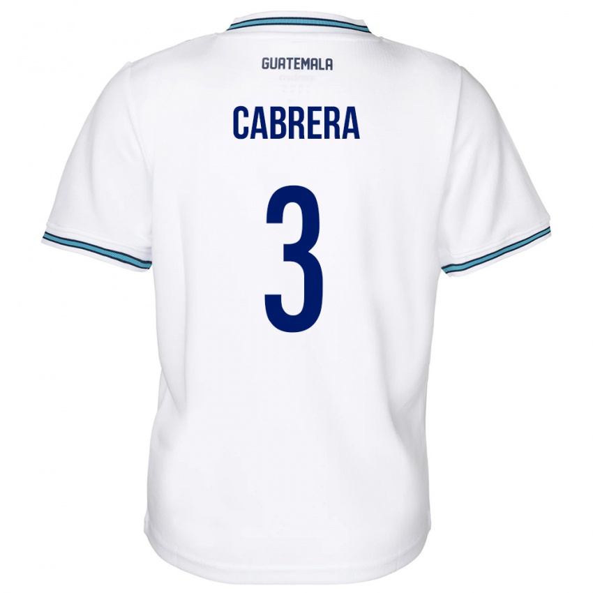 Dětské Guatemala Gabriel Cabrera #3 Bílý Domů Hráčské Dresy 24-26 Dres