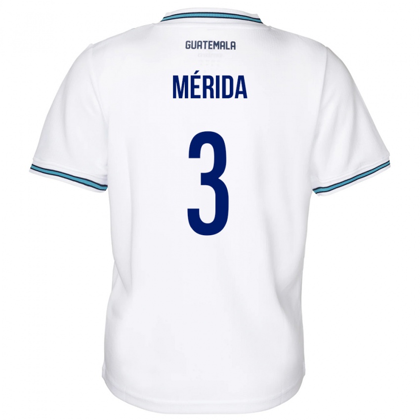 Dětské Guatemala Daniel Mérida #3 Bílý Domů Hráčské Dresy 24-26 Dres