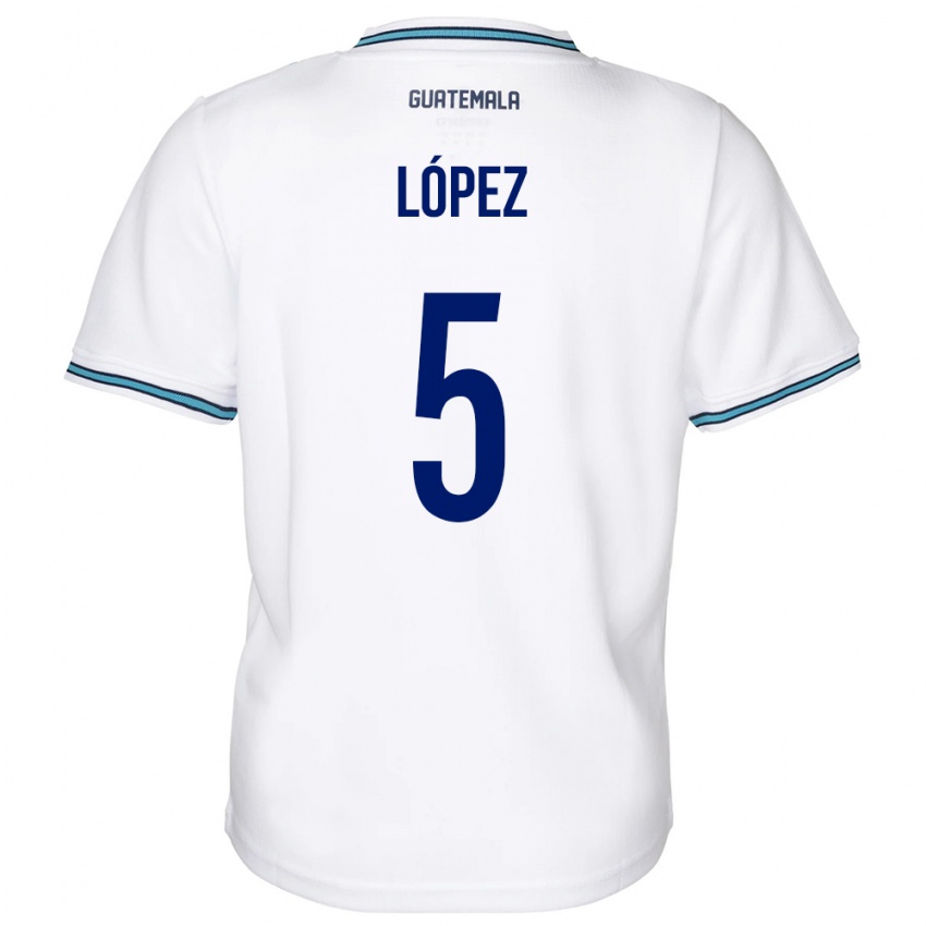 Dětské Guatemala Jeffery López #5 Bílý Domů Hráčské Dresy 24-26 Dres