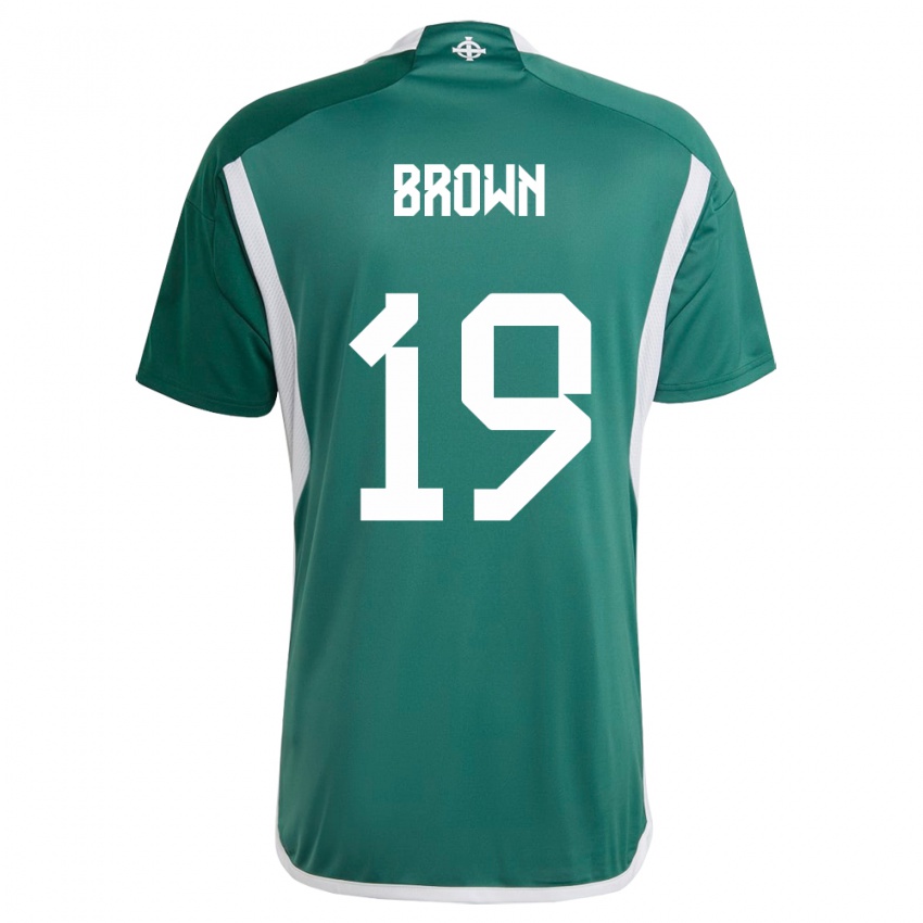 Dětské Severní Irsko Sean Brown #19 Zelená Domů Hráčské Dresy 24-26 Dres