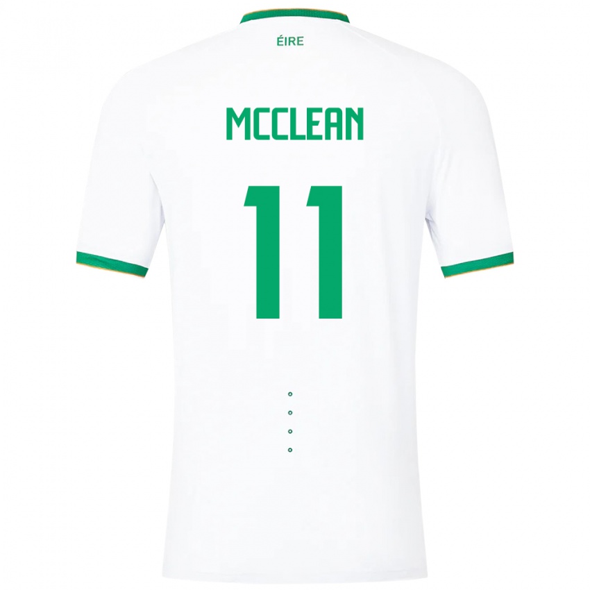 Dětské Irsko James Mcclean #11 Bílý Daleko Hráčské Dresy 24-26 Dres