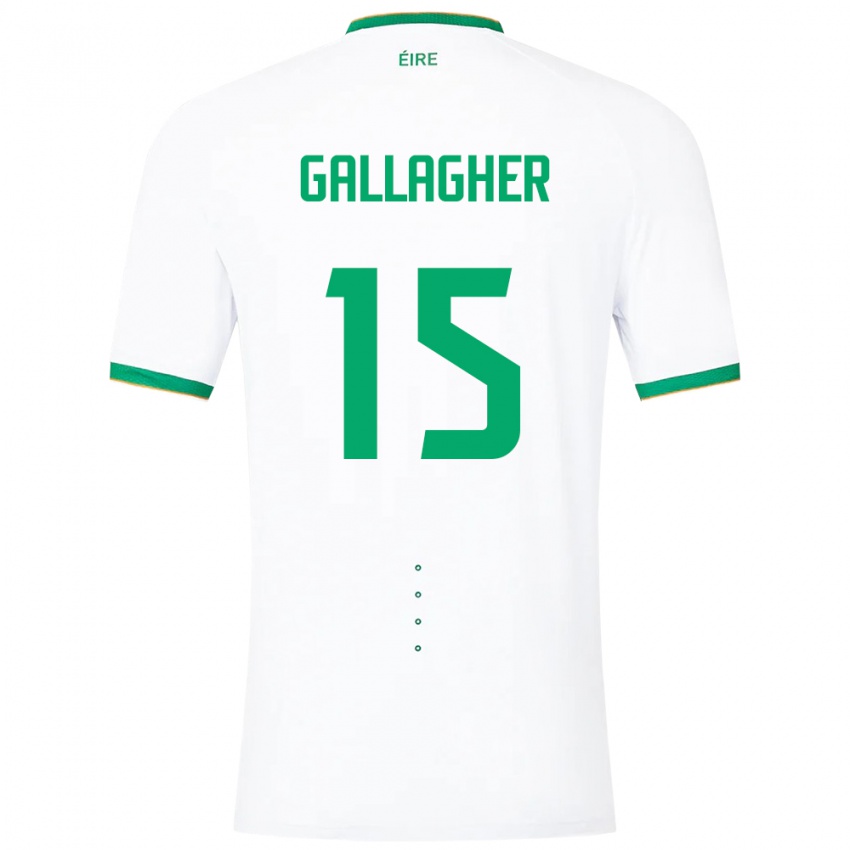 Dětské Irsko Oisín Gallagher #15 Bílý Daleko Hráčské Dresy 24-26 Dres