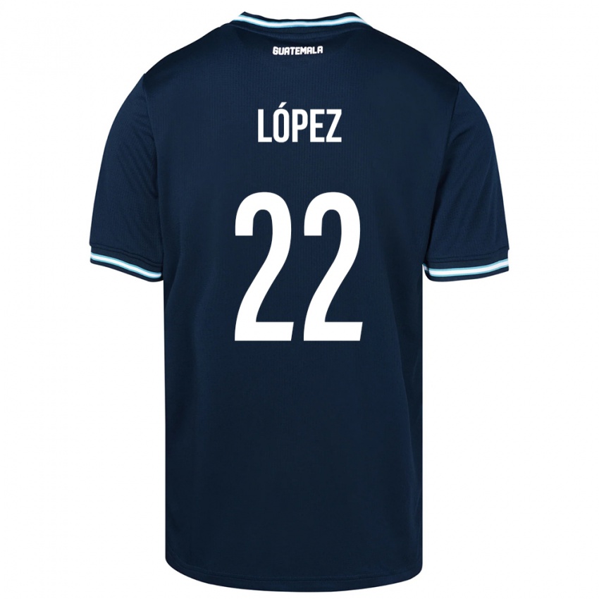 Dětské Guatemala Whitney López #22 Modrý Daleko Hráčské Dresy 24-26 Dres