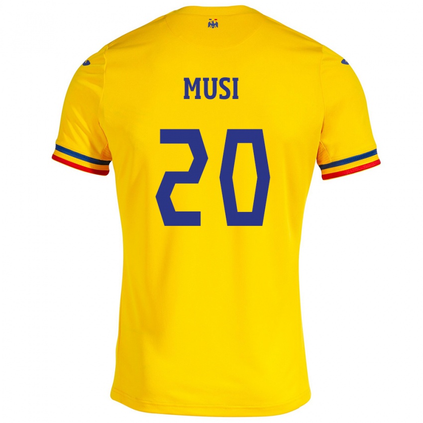 Pánské Rumunsko Alexandru Musi #20 Žlutá Domů Hráčské Dresy 24-26 Dres