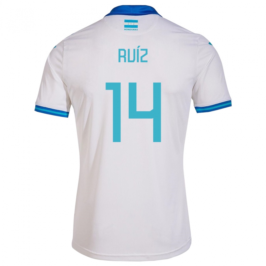 Pánské Honduras David Ruíz #14 Bílý Domů Hráčské Dresy 24-26 Dres