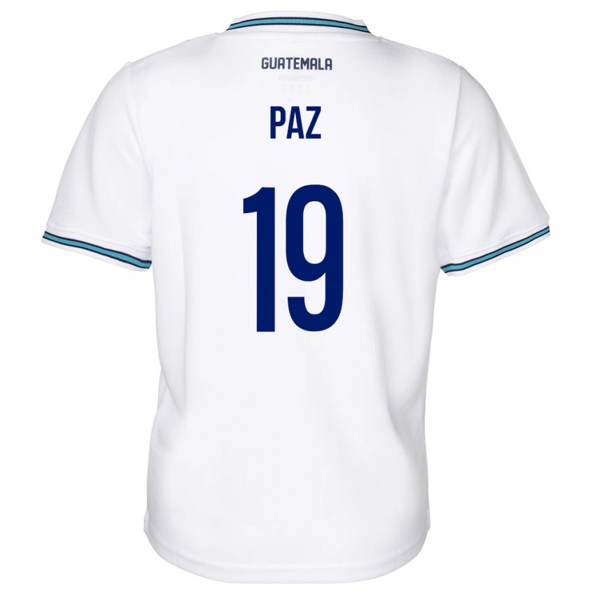 Pánské Guatemala Vidal Paz #19 Bílý Domů Hráčské Dresy 24-26 Dres