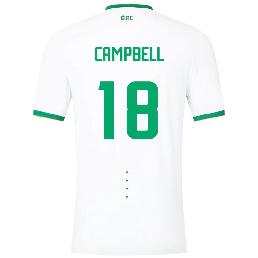 Pánské Irsko Megan Campbell #18 Bílý Daleko Hráčské Dresy 24-26 Dres