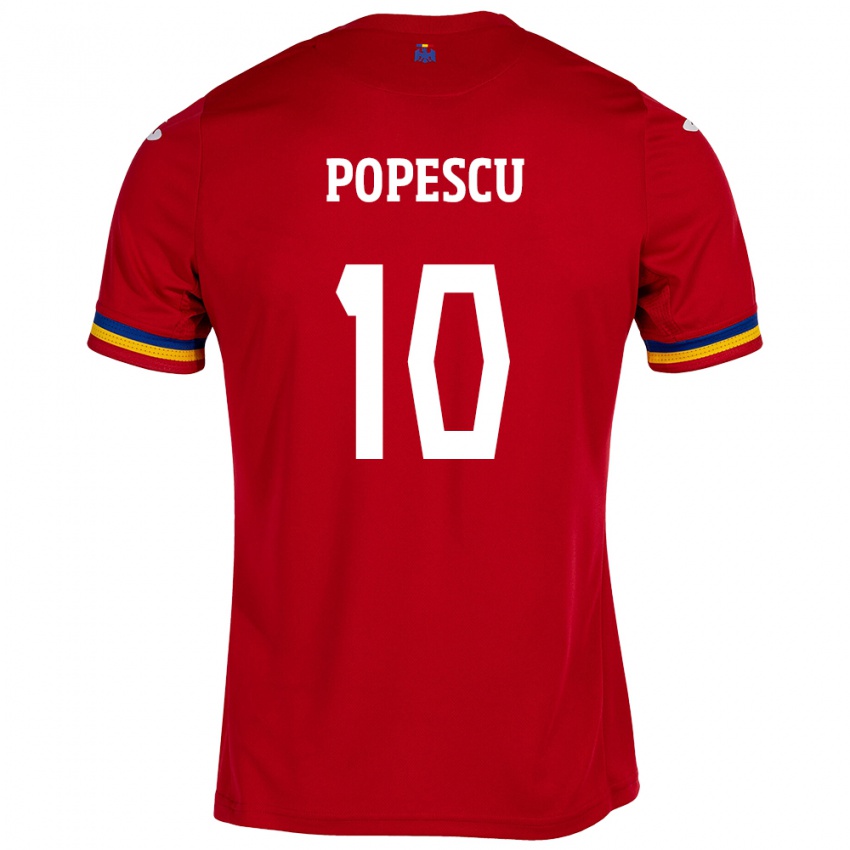 Pánské Rumunsko Octavian Popescu #10 Červené Daleko Hráčské Dresy 24-26 Dres