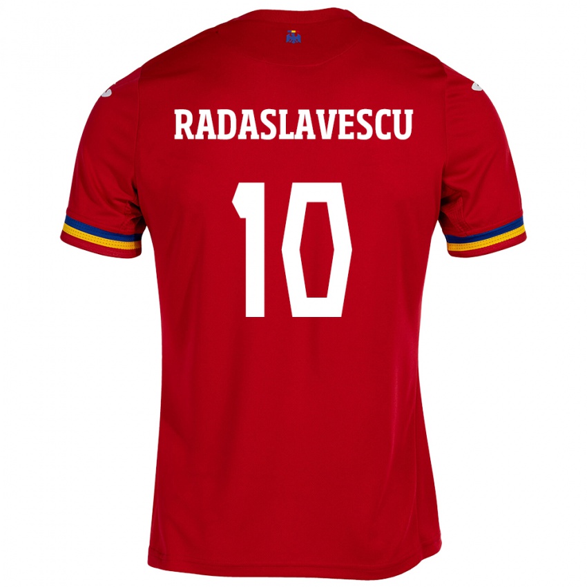 Pánské Rumunsko Eduard Radaslavescu #10 Červené Daleko Hráčské Dresy 24-26 Dres