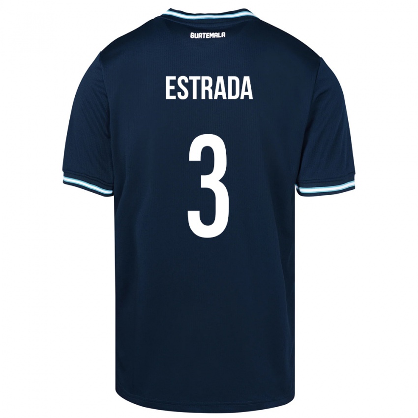 Pánské Guatemala Carlos Estrada #3 Modrý Daleko Hráčské Dresy 24-26 Dres