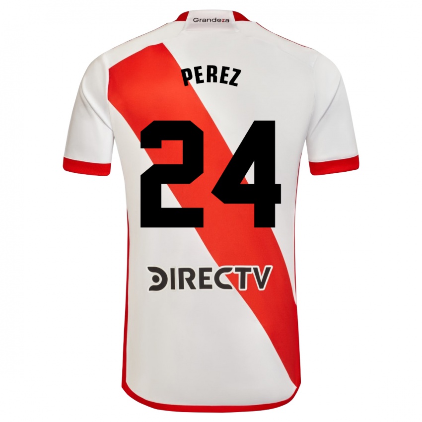 Dětské Enzo Perez #24 Bílá Červená Domů Hráčské Dresy 2023/24 Dres
