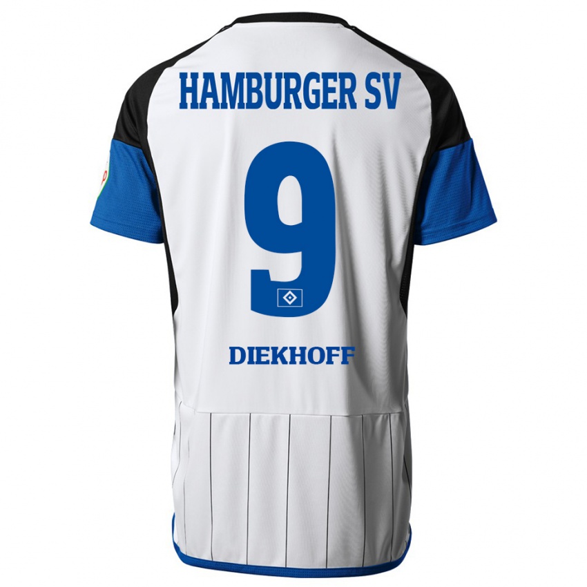 Dětské Henrike Diekhoff #9 Bílý Domů Hráčské Dresy 2023/24 Dres