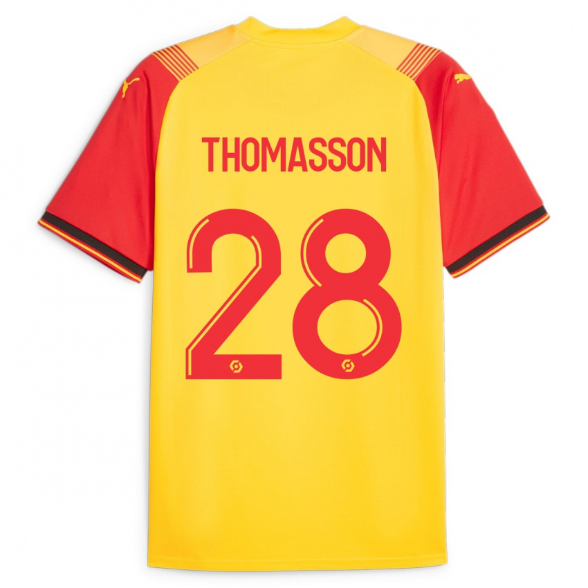 Dětské Adrien Thomasson #28 Žlutá Domů Hráčské Dresy 2023/24 Dres