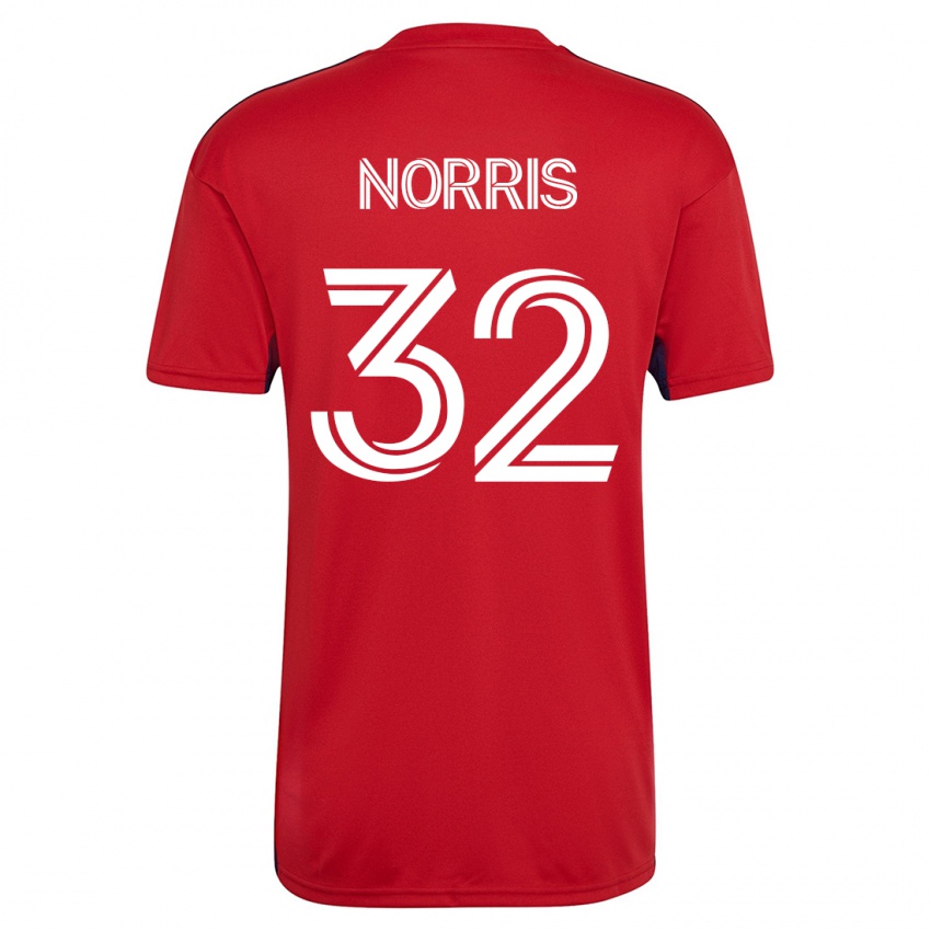 Dětské Nolan Norris #32 Červené Domů Hráčské Dresy 2023/24 Dres