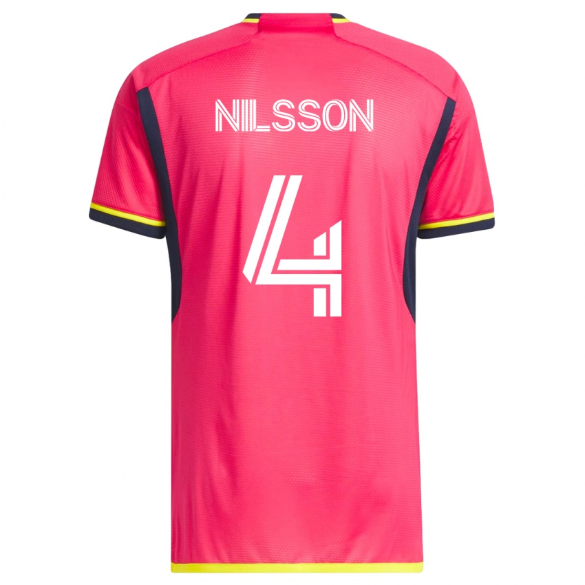 Dětské Joakim Nilsson #4 Růžový Domů Hráčské Dresy 2023/24 Dres