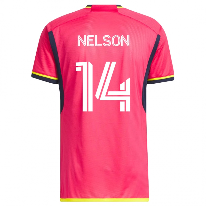 Dětské John Nelson #14 Růžový Domů Hráčské Dresy 2023/24 Dres