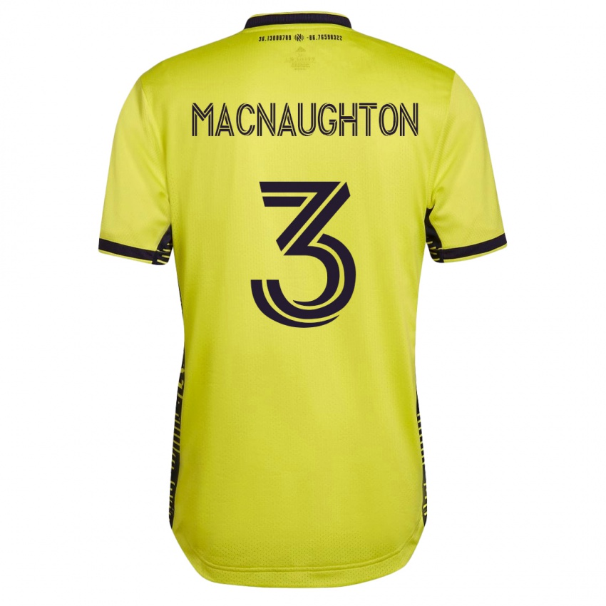 Dětské Lukas Macnaughton #3 Žlutá Domů Hráčské Dresy 2023/24 Dres