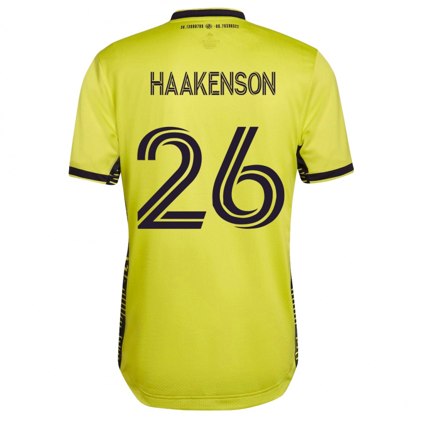 Dětské Luke Haakenson #26 Žlutá Domů Hráčské Dresy 2023/24 Dres