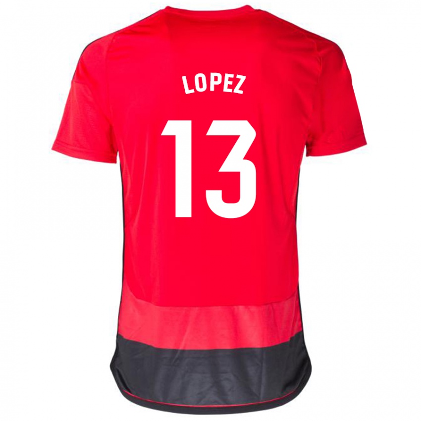 Dětské Luis López #13 Červená Černá Domů Hráčské Dresy 2023/24 Dres