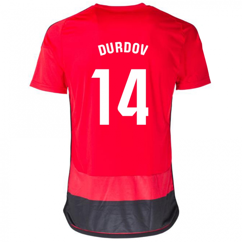 Dětské Ivan Durdov #14 Červená Černá Domů Hráčské Dresy 2023/24 Dres