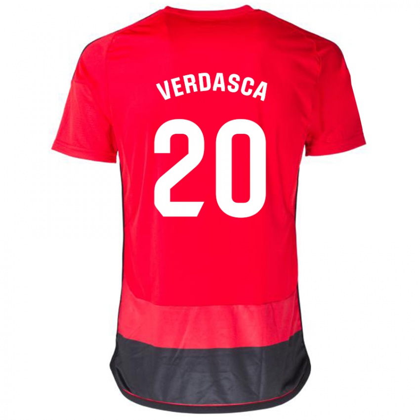 Dětské Diogo Verdasca #20 Červená Černá Domů Hráčské Dresy 2023/24 Dres