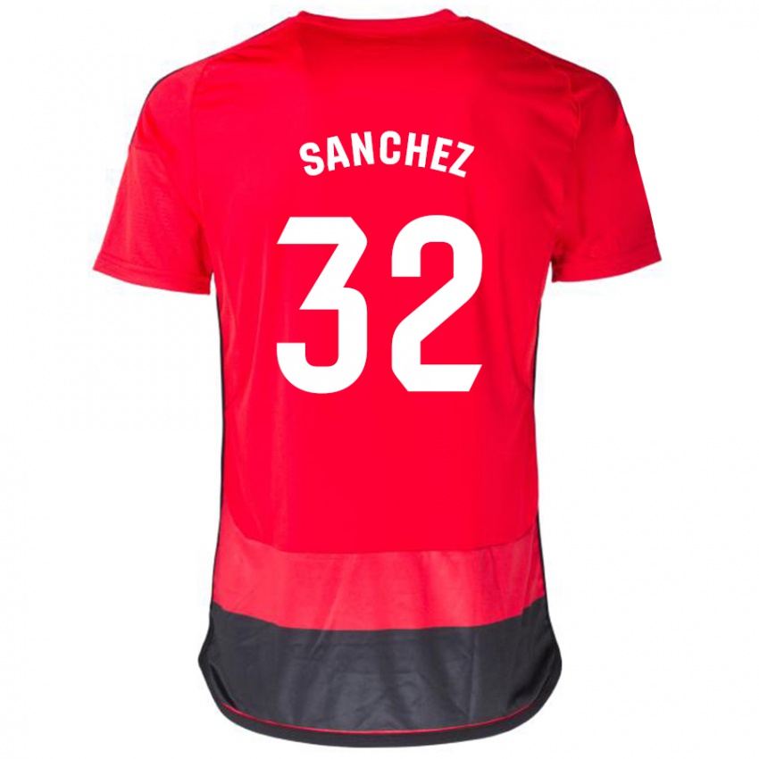 Dětské Rubén Sánchez #32 Červená Černá Domů Hráčské Dresy 2023/24 Dres