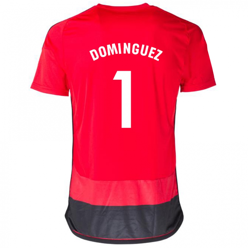 Dětské Iago Domínguez #1 Červená Černá Domů Hráčské Dresy 2023/24 Dres