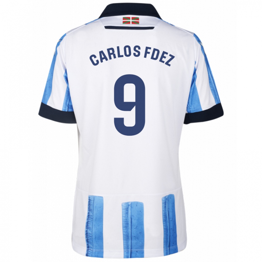 Dětské Carlos Fernández #9 Modrá Bílá Domů Hráčské Dresy 2023/24 Dres