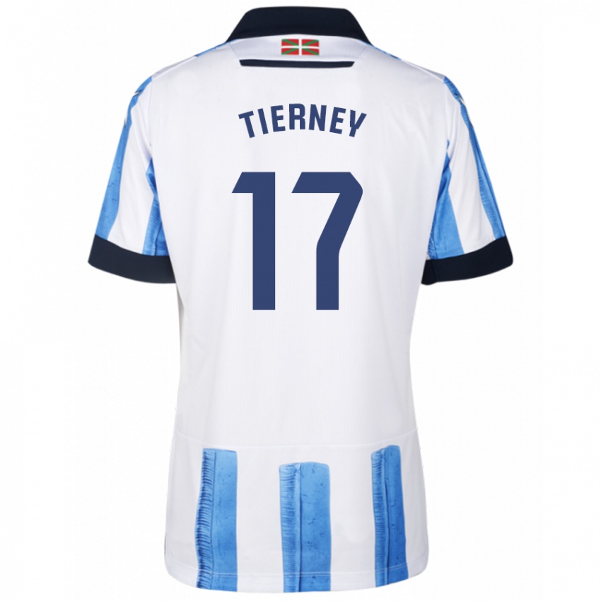 Dětské Kieran Tierney #17 Modrá Bílá Domů Hráčské Dresy 2023/24 Dres