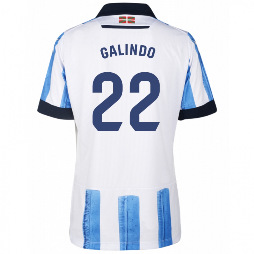 Dětské Iker Galindo #22 Modrá Bílá Domů Hráčské Dresy 2023/24 Dres