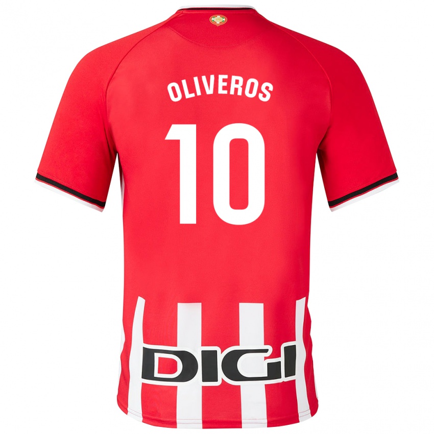 Dětské Aimar Oliveros #10 Červené Domů Hráčské Dresy 2023/24 Dres